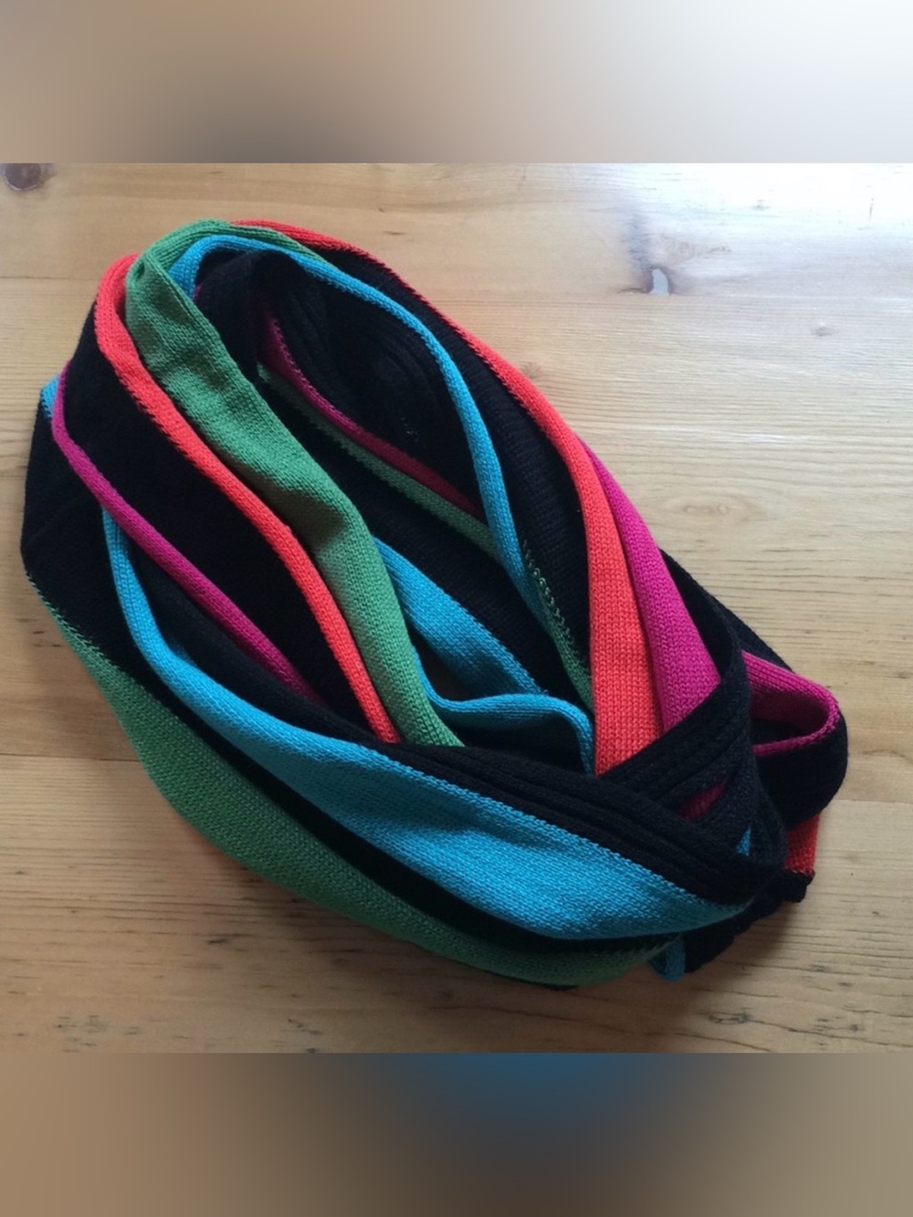 Barrington Scarves Acrylic Vibrant Color Block Stripe Chunky Infinity Scarf